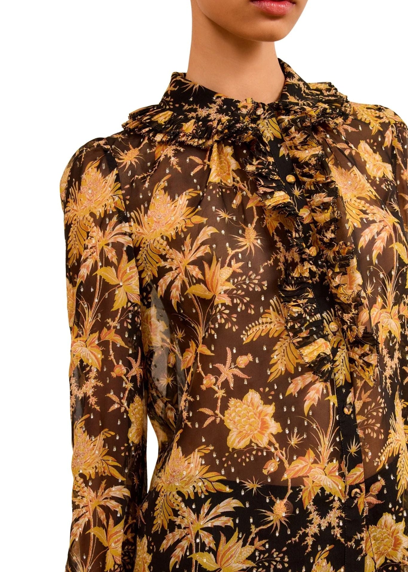 Ulla Johnson Helaine Flowy Short Sleeve Top - Vermillion