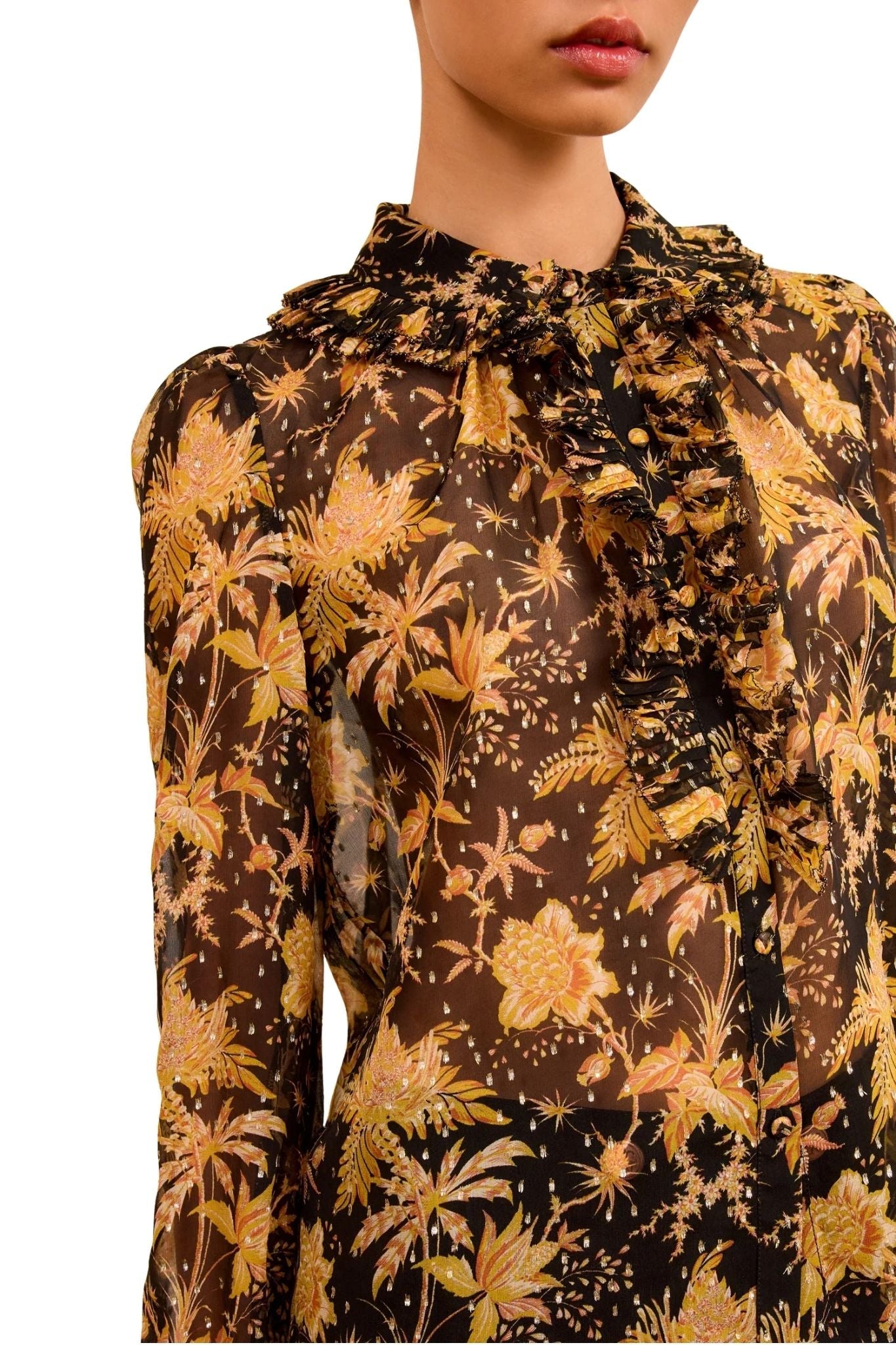 Ulla Johnson Helaine Flowy Short Sleeve Top - Vermillion