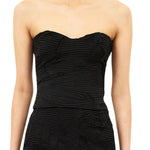 Ulla Johnson Heleen Satin Cropped Bustier Top - Vermillion