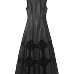 Ulla Johnson Ilana Sleeveless Crochet & Leather Dress - Vermillion