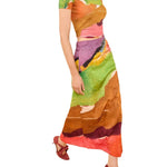 Ulla Johnson Inez Satin Pencil Skirt - Vermillion