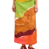 Ulla Johnson Inez Satin Pencil Skirt - Vermillion