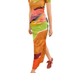 Ulla Johnson Inez Satin Pencil Skirt - Vermillion