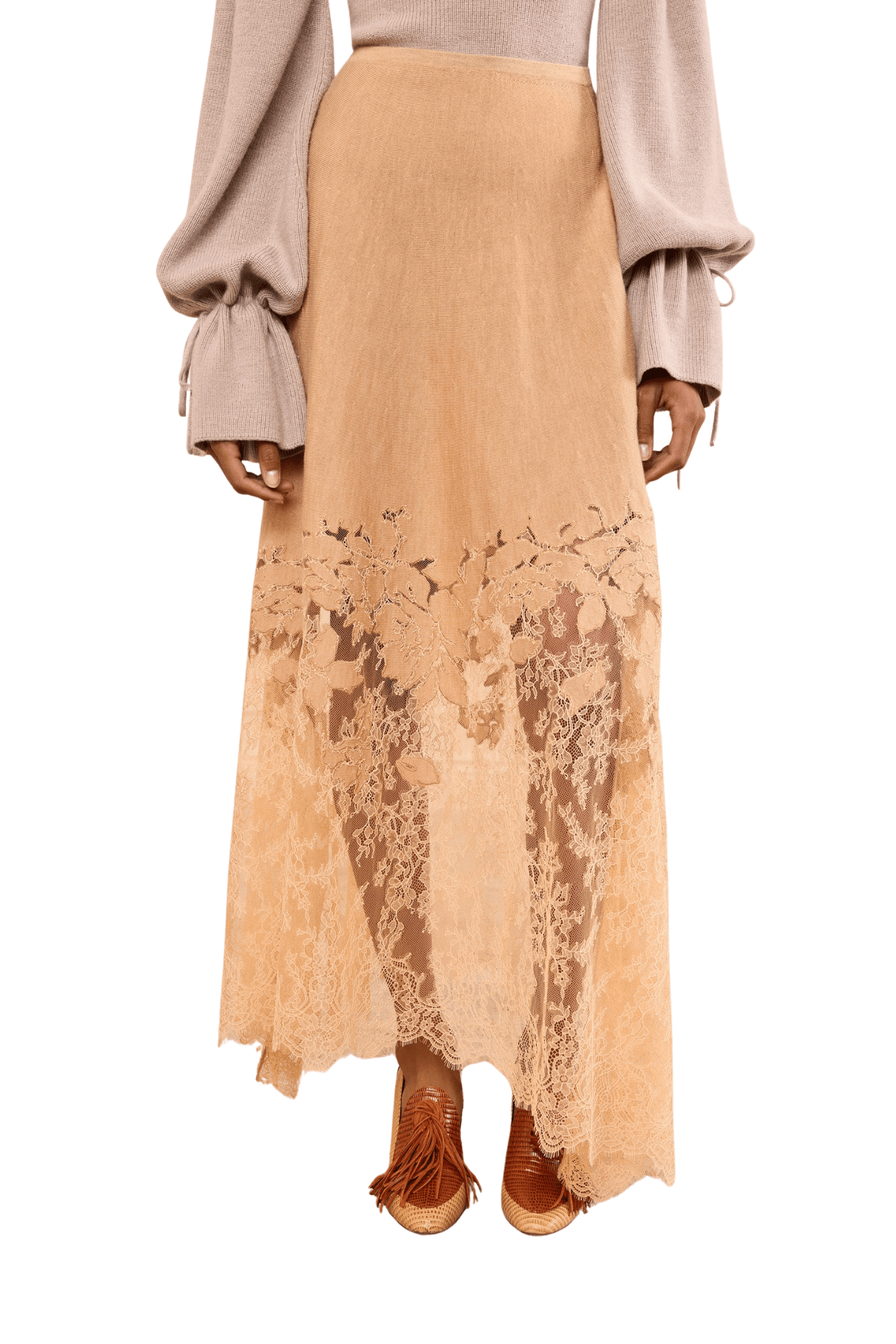 Ulla Johnson Josina Lace Midi Skirt - Vermillion