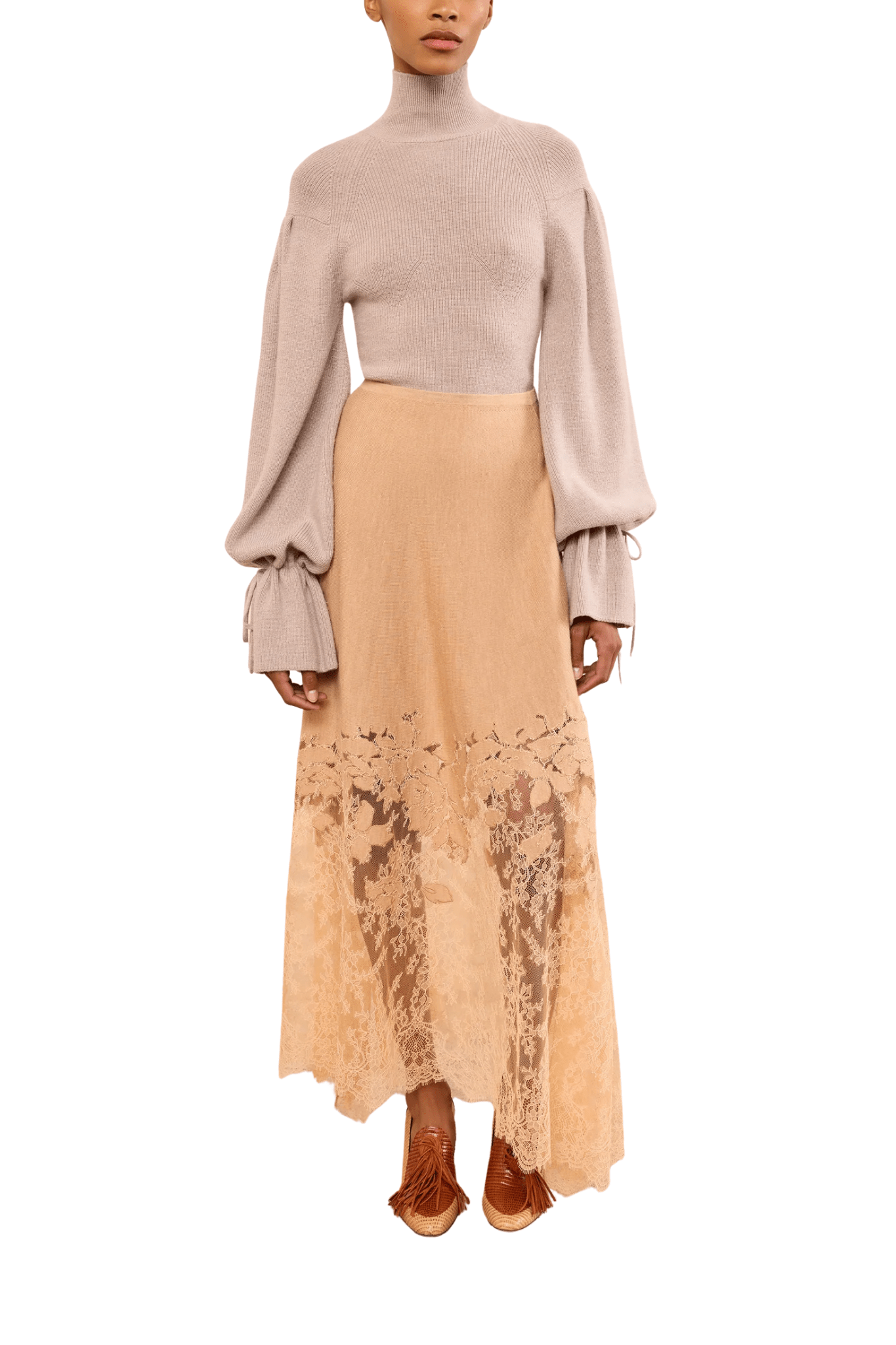 Ulla Johnson Josina Lace Midi Skirt - Vermillion