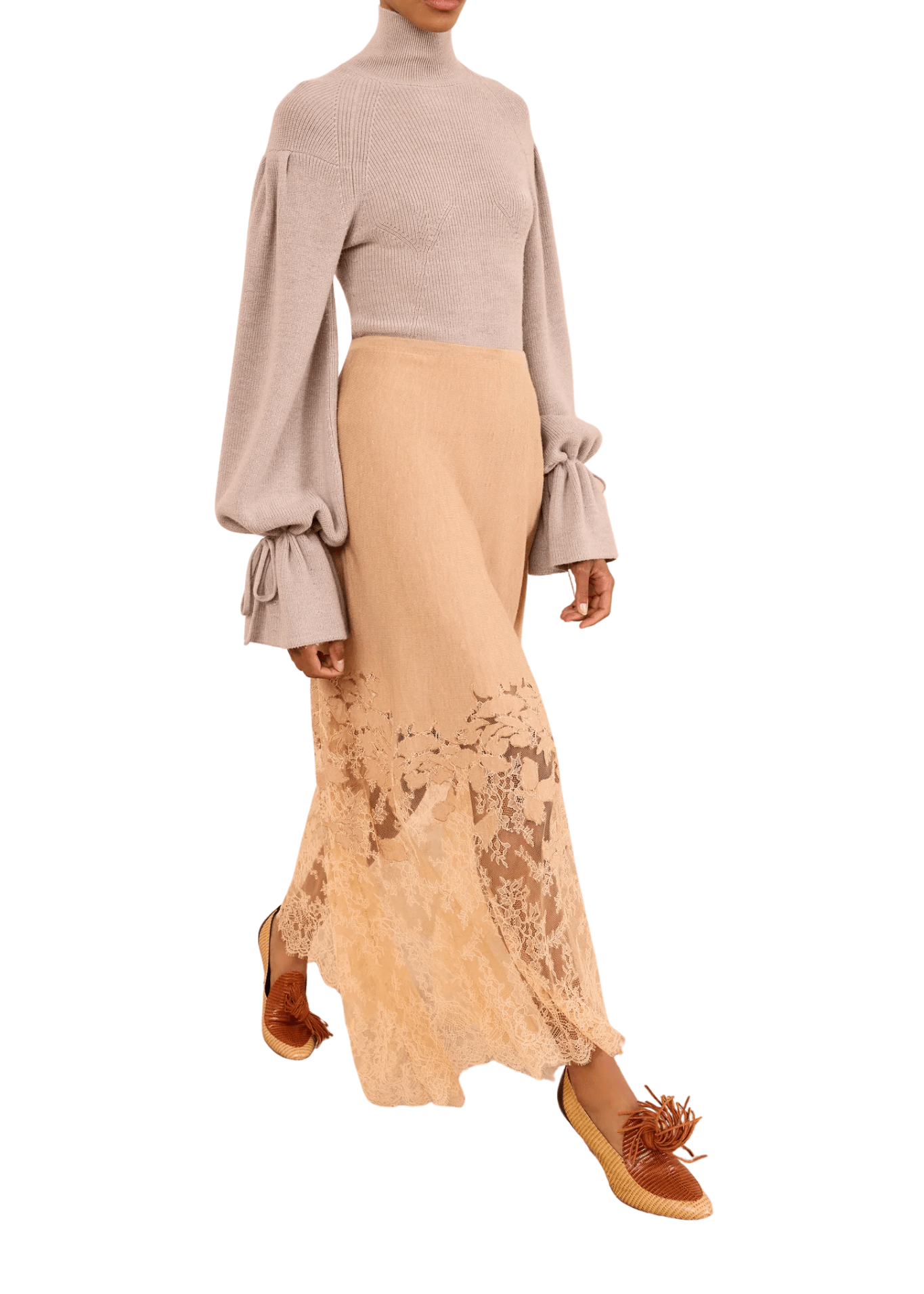 Ulla Johnson Josina Lace Midi Skirt - Vermillion