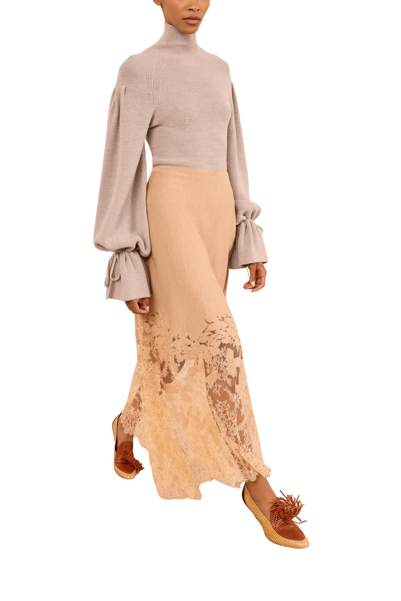 Ulla Johnson Josina Lace Midi Skirt - Vermillion