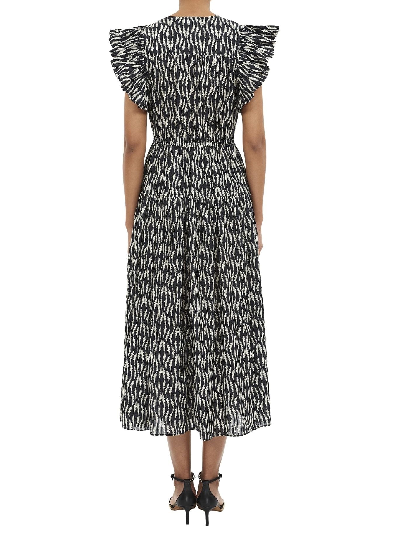 Ulla Johnson Kairi Flutter Sleeve Midi Dress - Vermillion