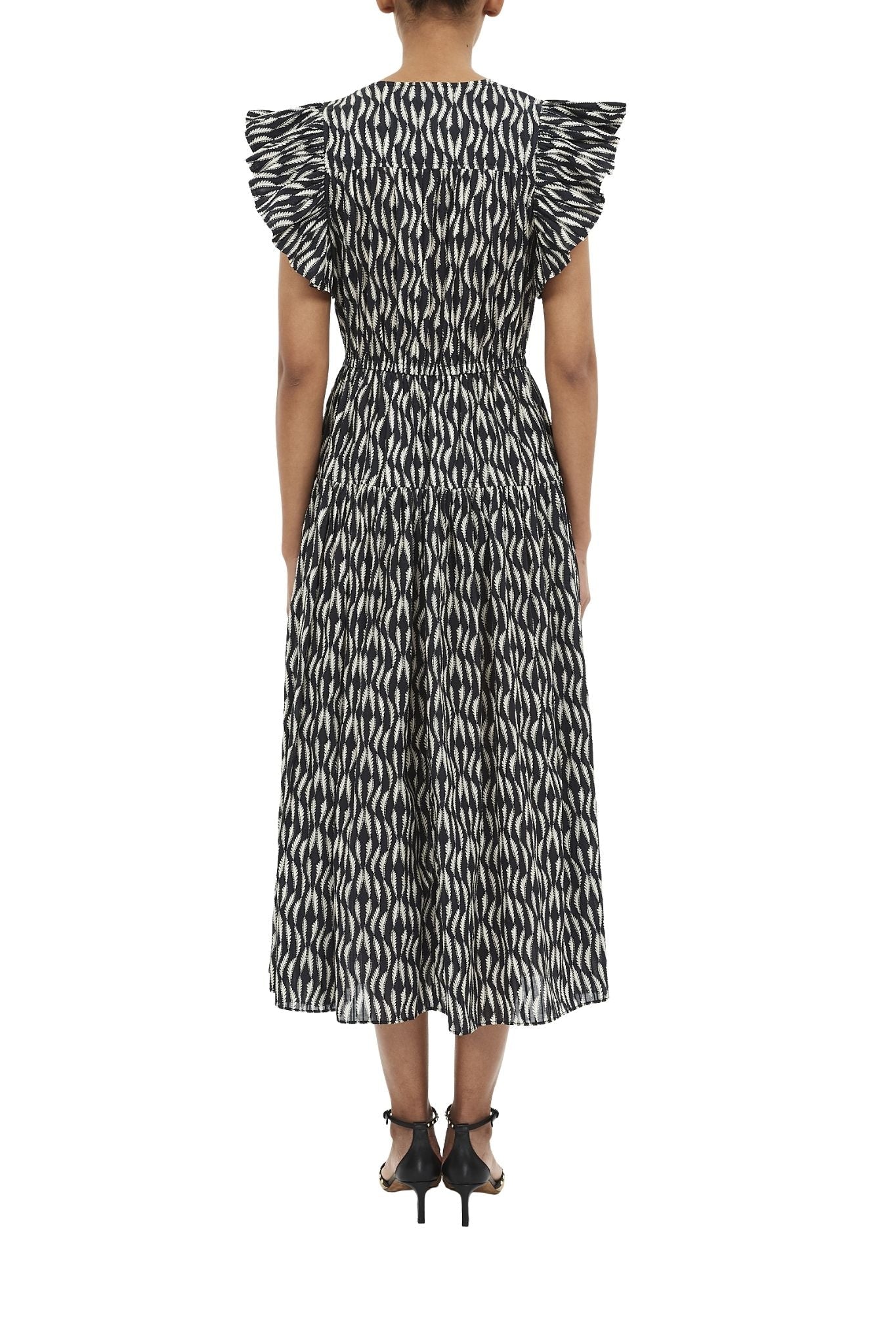 Ulla Johnson Kairi Flutter Sleeve Midi Dress - Vermillion