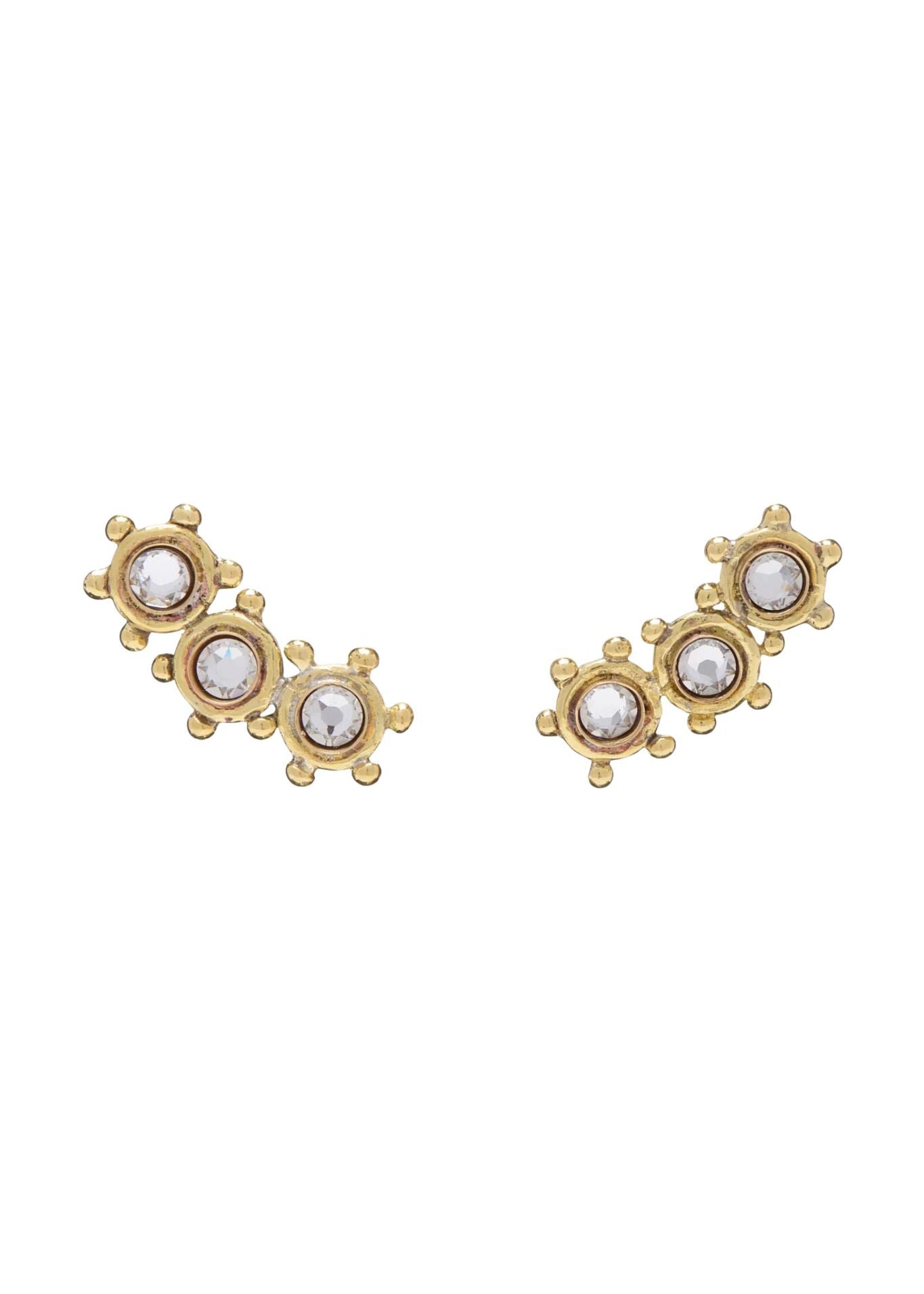 Ulla Johnson Kavi Crystal Mix Stud Climber Earring - Vermillion