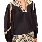 Ulla Johnson Laurenza Long Sleeve Top - Vermillion