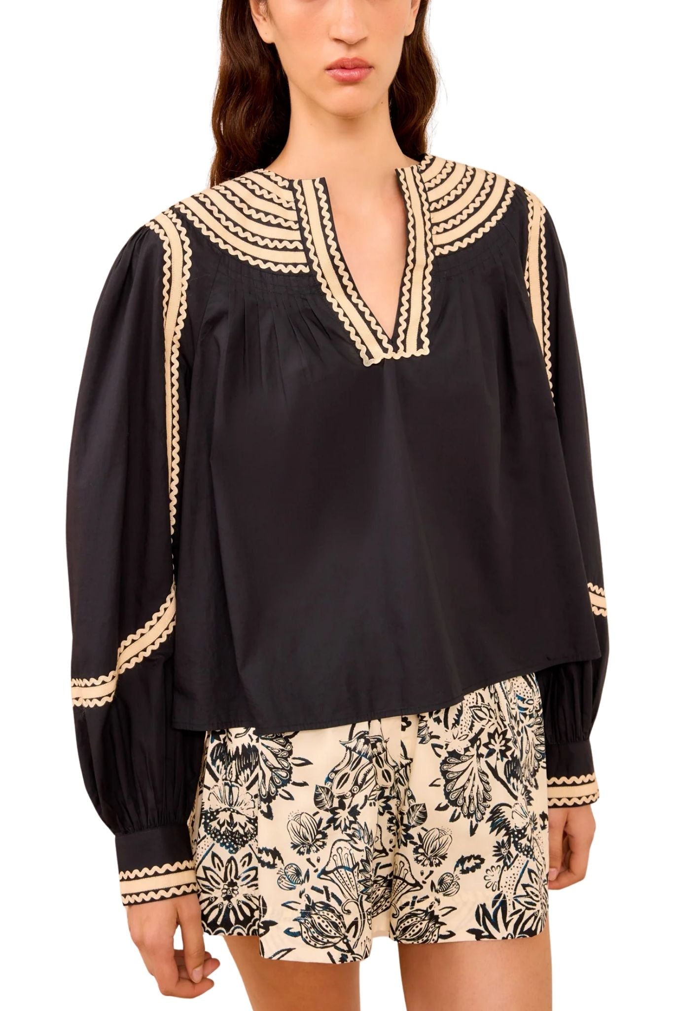 Ulla Johnson Laurenza Long Sleeve Top - Vermillion