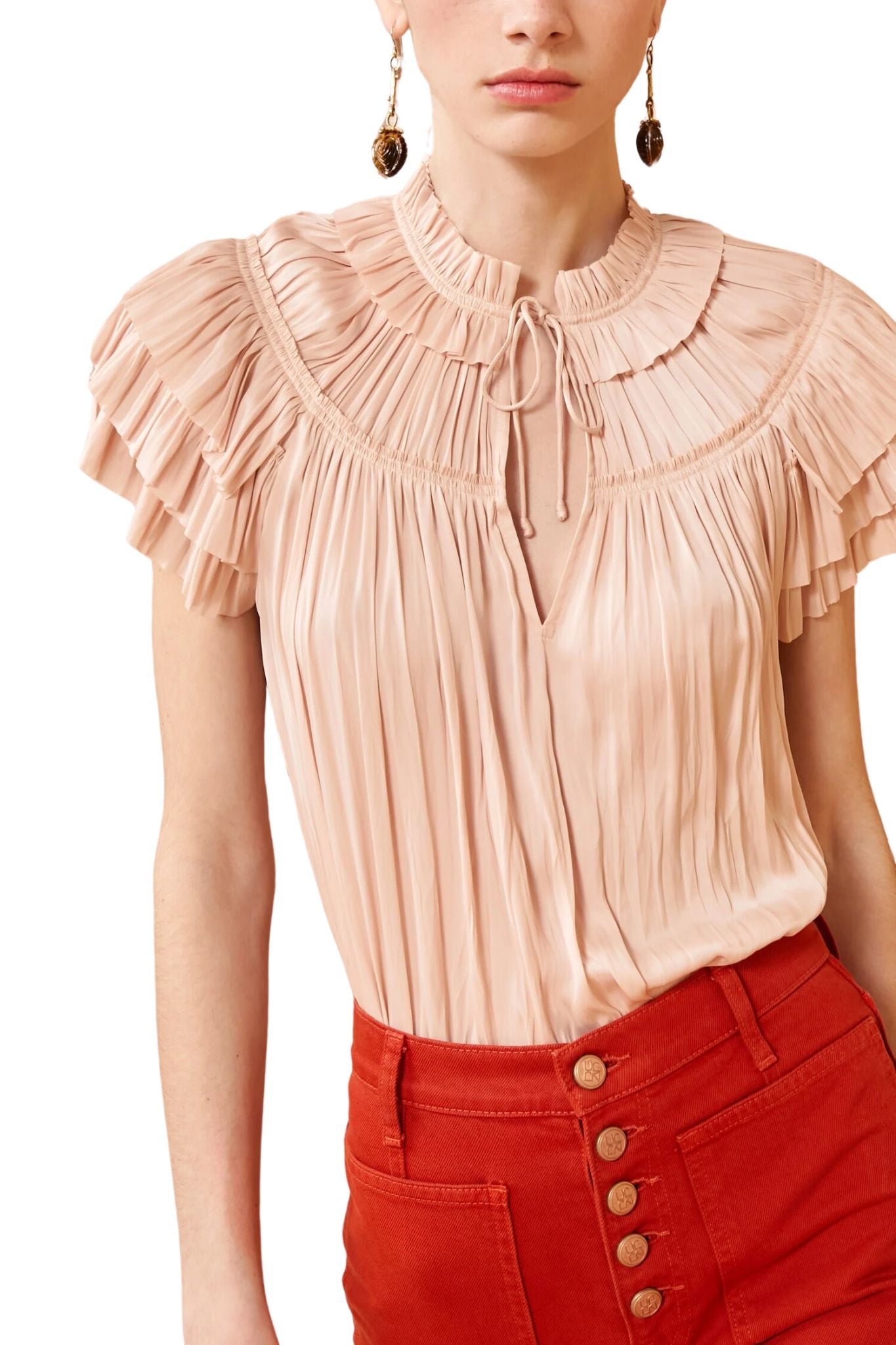 Ulla Johnson Liv Top - Vermillion