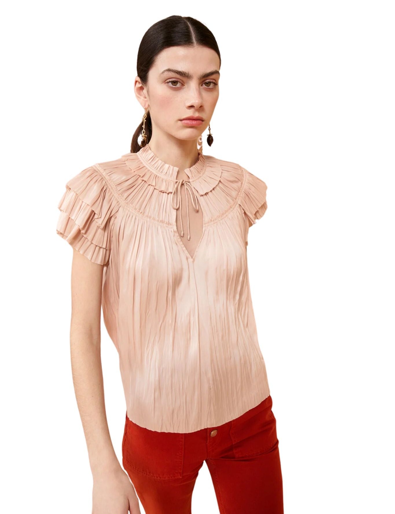 Ulla Johnson Liv Top - Vermillion