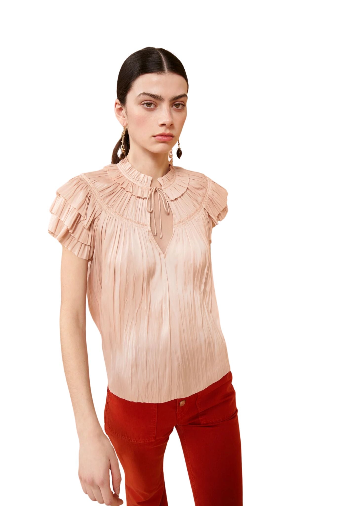 Ulla Johnson Liv Top - Vermillion