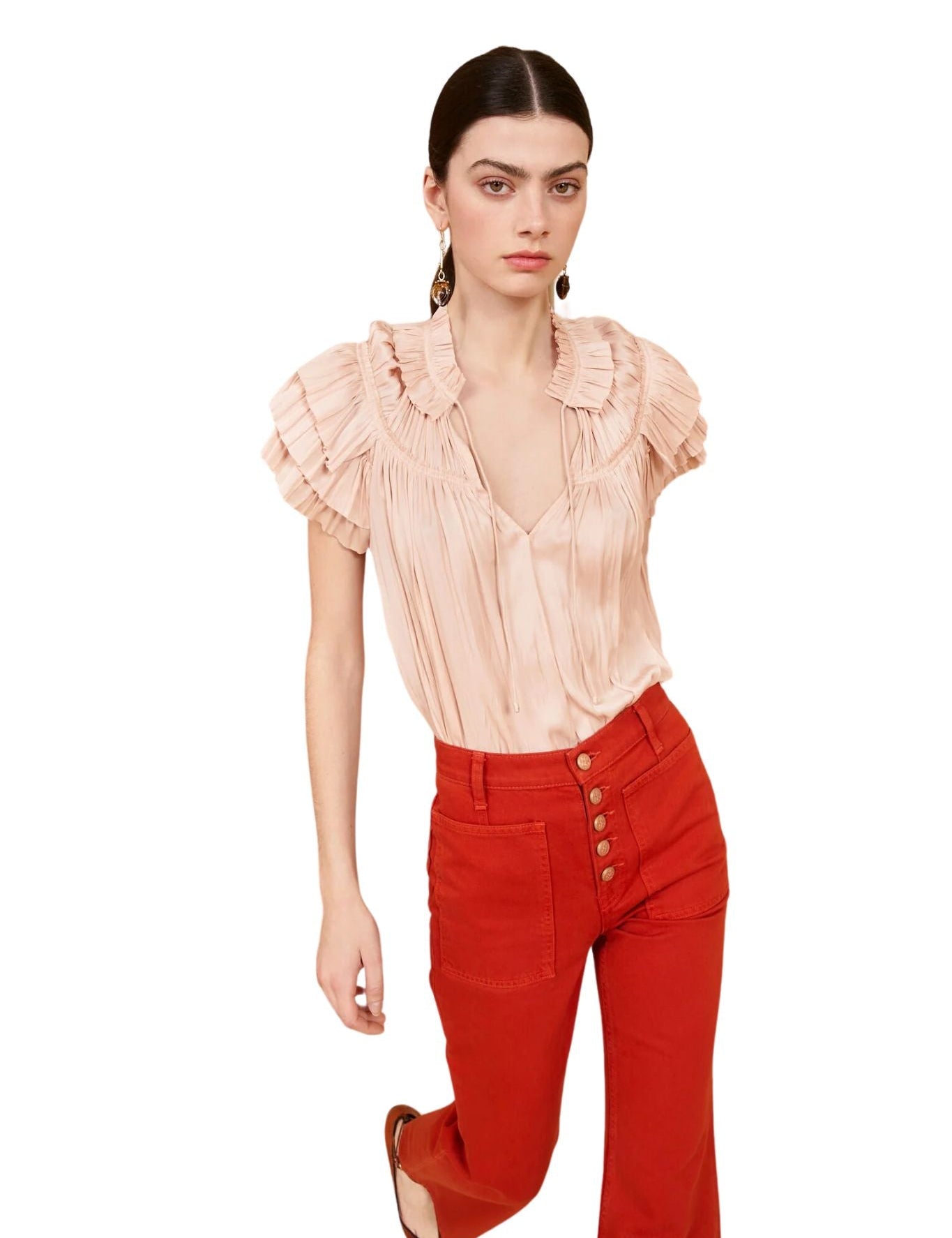 Ulla Johnson Liv Top - Vermillion