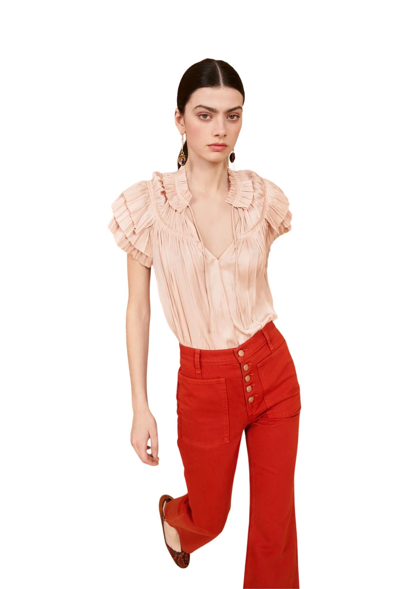 Ulla Johnson Liv Top - Vermillion