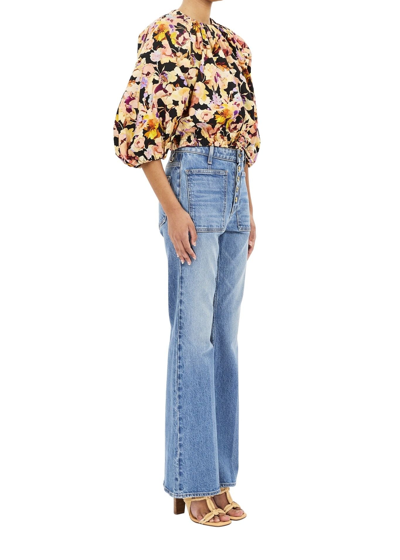 Ulla Johnson Lucie Bubble Sleeve Top - Vermillion