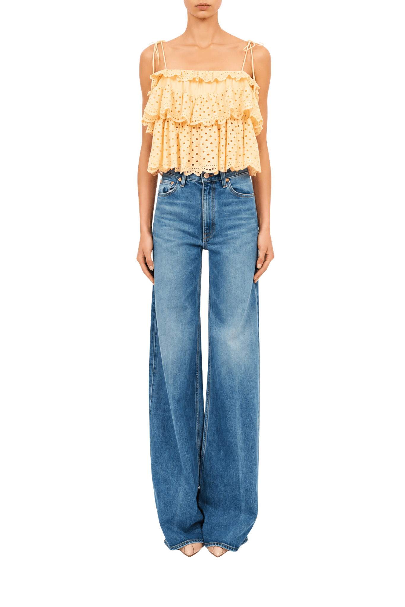 Ulla Johnson Maja Cami Ruffled Top - Vermillion