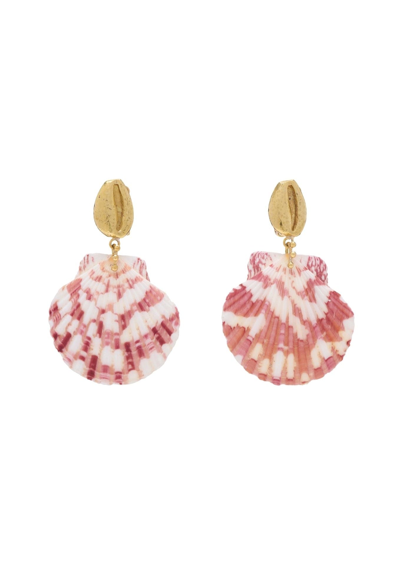 Ulla Johnson Mixed Shell Drop Earring - Pink Shell Pish - Vermillion