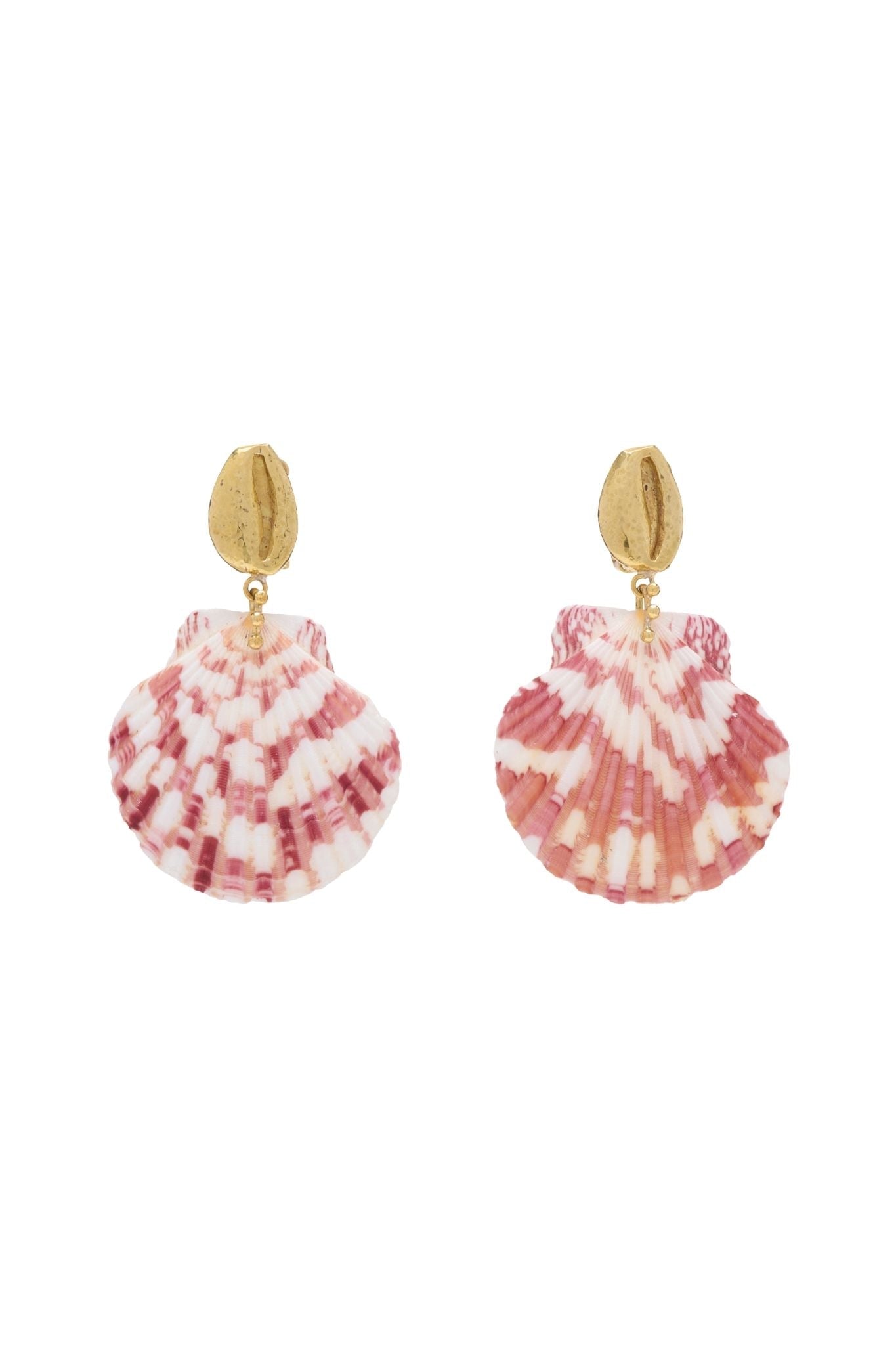 Ulla Johnson Mixed Shell Drop Earring - Pink Shell Pish - Vermillion