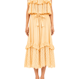 Ulla Johnson Noah Midi Ruffle Skirt - Vermillion