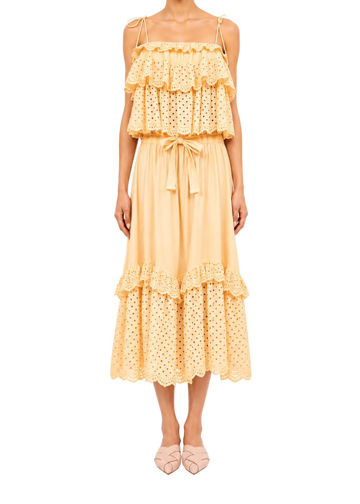 Ulla Johnson Noah Midi Ruffle Skirt - Vermillion