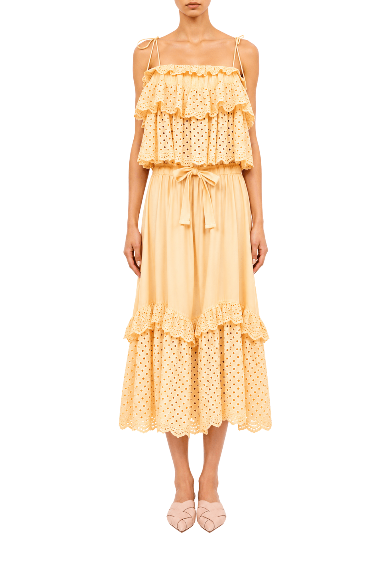 Ulla Johnson Noah Midi Ruffle Skirt - Vermillion