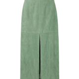 Ulla Johnson Orion Suede Pencil Skirt - Vermillion