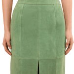Ulla Johnson Orion Suede Pencil Skirt - Vermillion