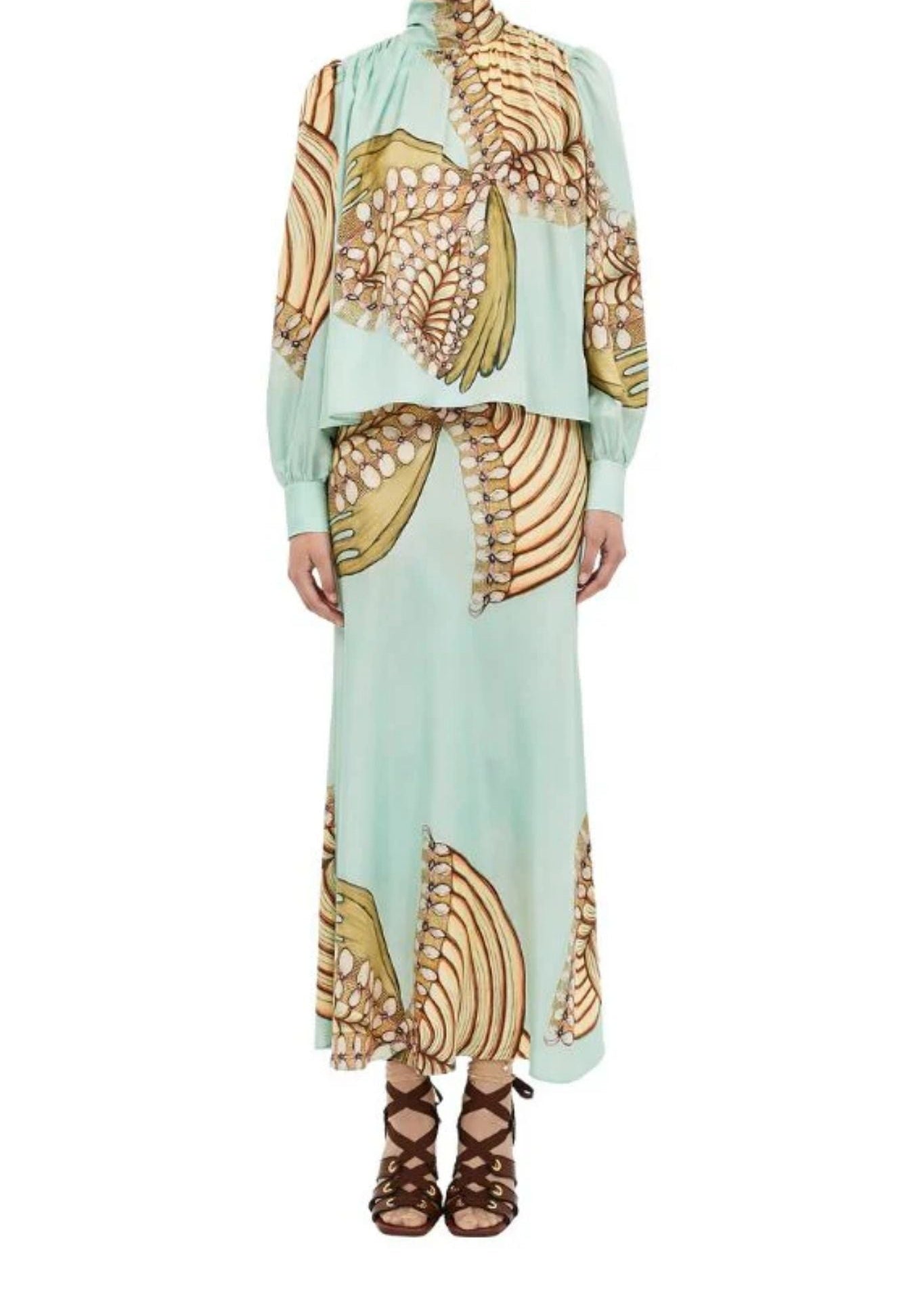 Ulla Johnson Ornament Tie Neck Blouse - Vermillion