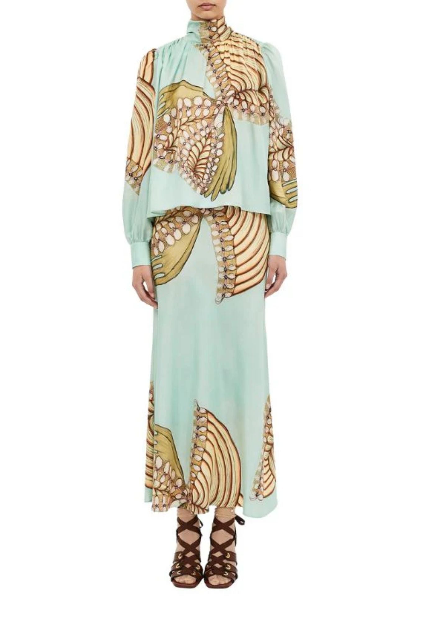 Ulla Johnson Ornament Tie Neck Blouse - Vermillion