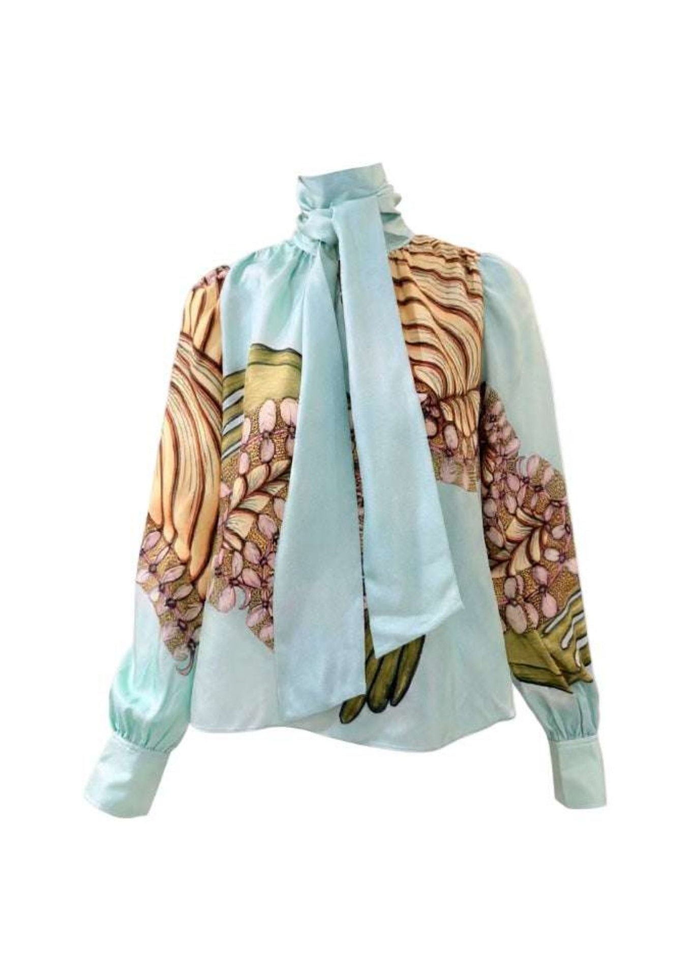 Ulla Johnson Ornament Tie Neck Blouse - Vermillion