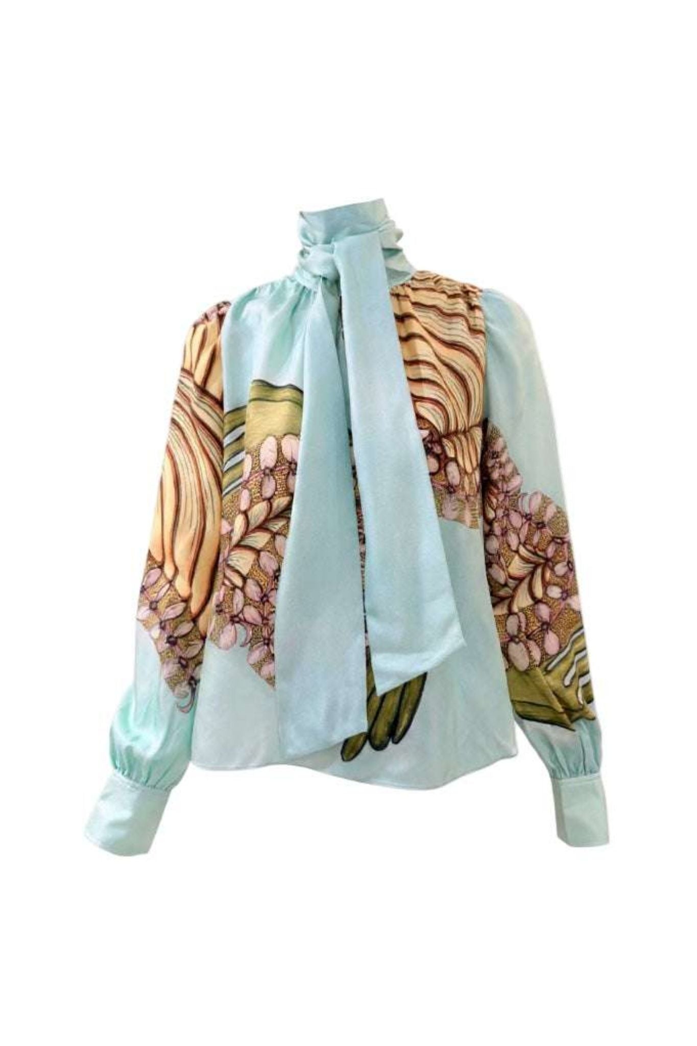 Ulla Johnson Ornament Tie Neck Blouse - Vermillion