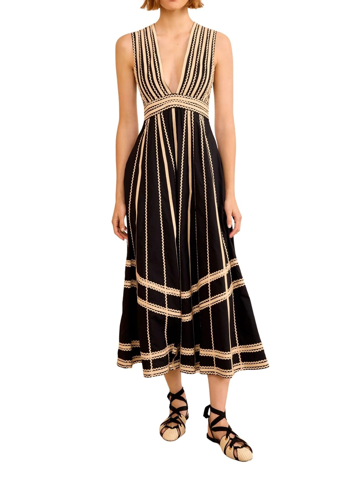 Ulla Johnson Palermo Deep V Midi Dress - Vermillion