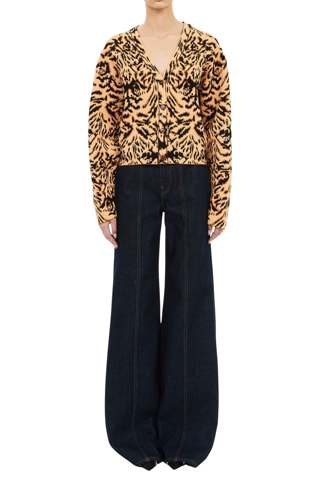 Ulla Johnson Payton Jacquard Knit Cardigan - Vermillion