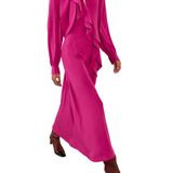 Ulla Johnson Sabrina Long Sleeve Silk Dress - Vermillion