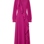 Ulla Johnson Sabrina Long Sleeve Silk Dress - Vermillion