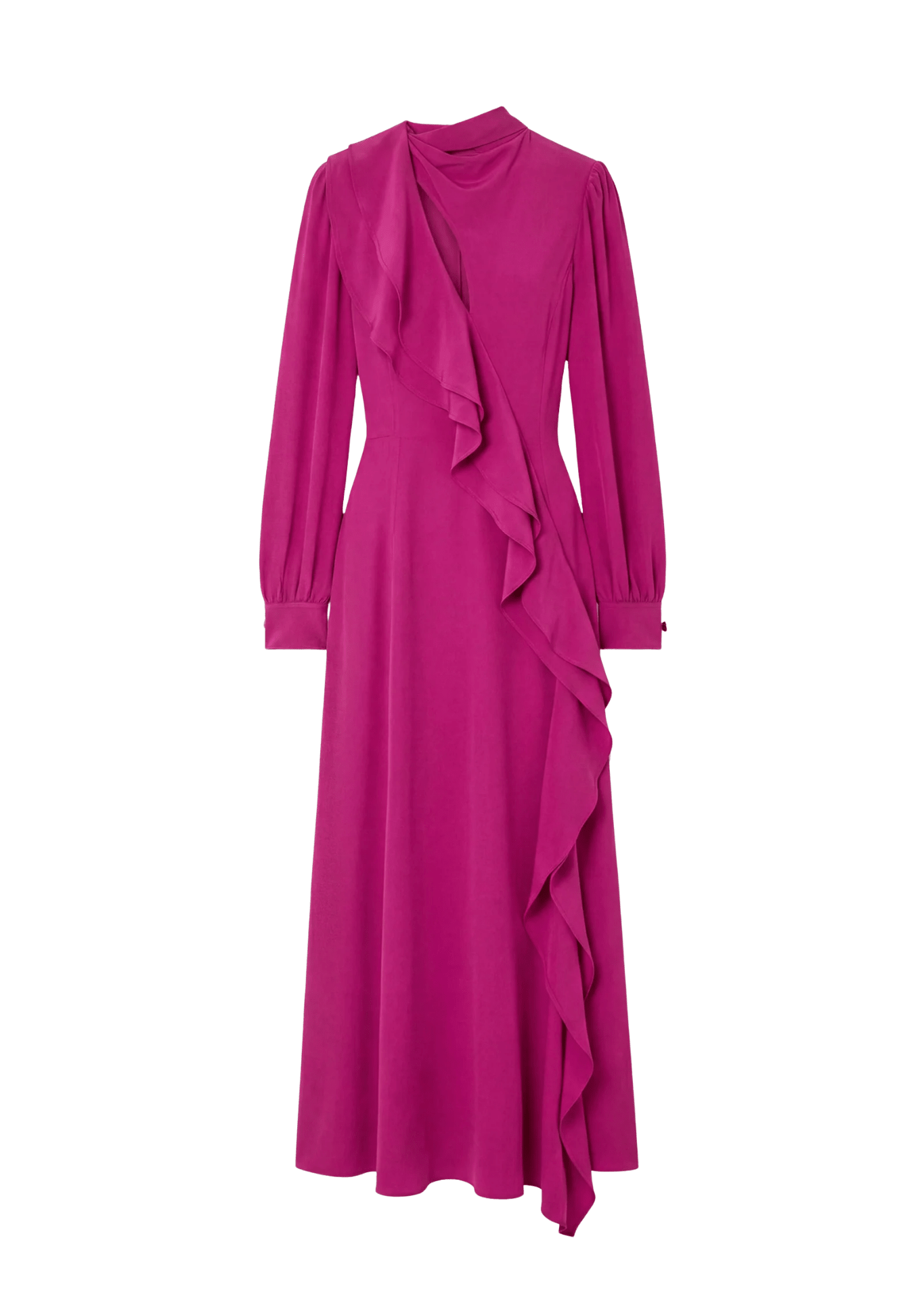 Ulla Johnson Sabrina Long Sleeve Silk Dress - Vermillion