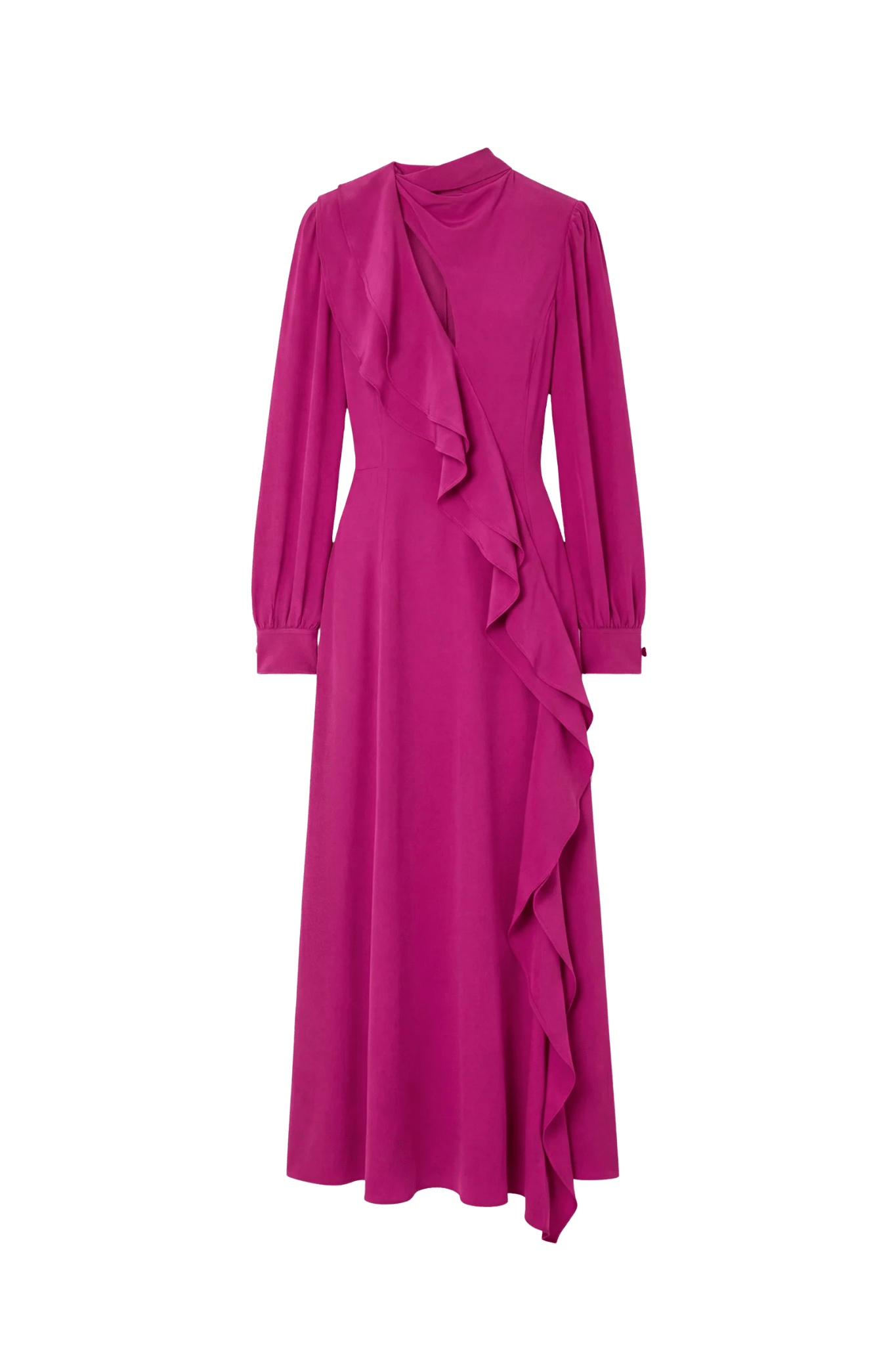 Ulla Johnson Sabrina Long Sleeve Silk Dress - Vermillion