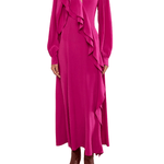 Ulla Johnson Sabrina Long Sleeve Silk Dress - Vermillion