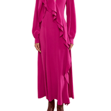 Ulla Johnson Sabrina Long Sleeve Silk Dress - Vermillion
