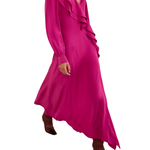 Ulla Johnson Sabrina Long Sleeve Silk Dress - Vermillion