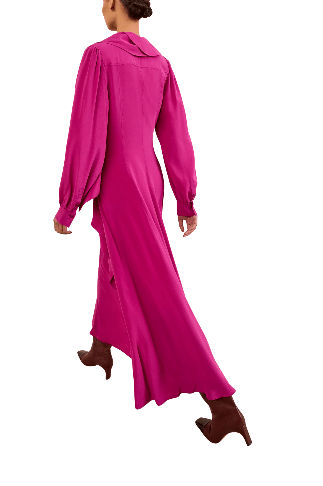 Ulla Johnson Sabrina Long Sleeve Silk Dress - Vermillion