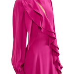 Ulla Johnson Sabrina Long Sleeve Silk Dress - Vermillion