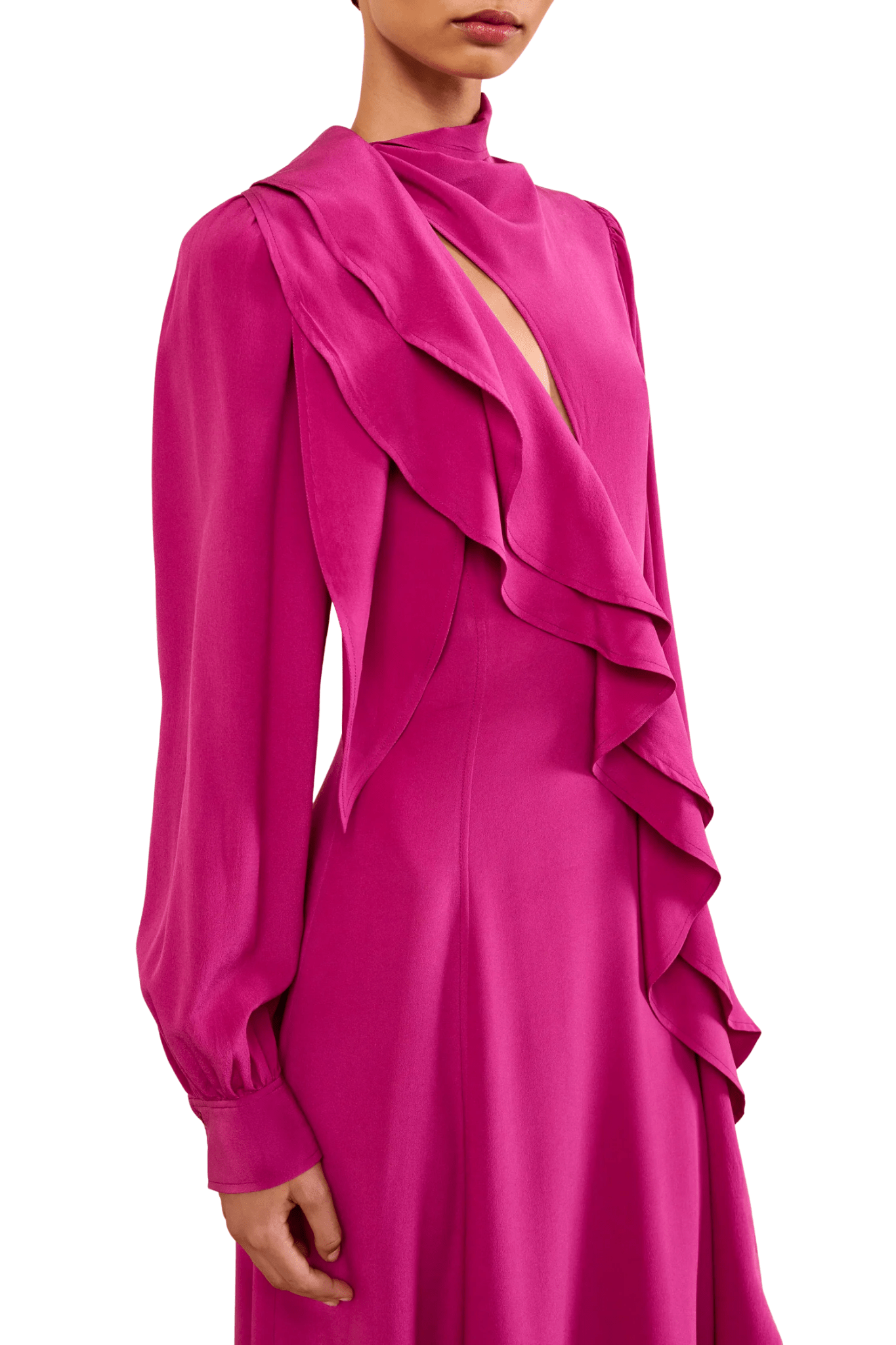 Ulla Johnson Sabrina Long Sleeve Silk Dress - Vermillion