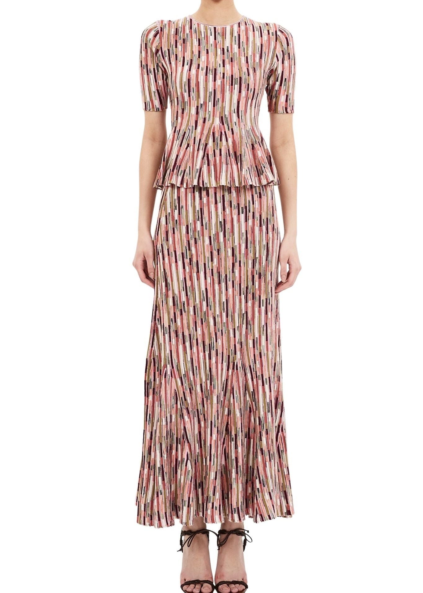 Ulla Johnson Samira Mulitcolor SS Top - Vermillion