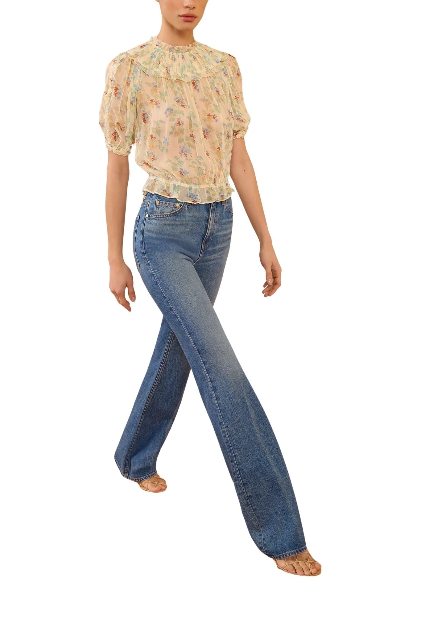Ulla Johnson Solenne SS Silk Top - Vermillion