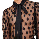 Ulla Johnson Soraya Lace Neck - Tie Blouse - Vermillion