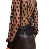 Ulla Johnson Soraya Lace Neck - Tie Blouse - Vermillion